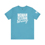 featuring the iconic Bella Canvas Airlume fabric with sizes including a generous 2X, 3X, and 4X fit.  Ideal for women veterans, it serves as an inspiring and appropriate graphic tee for various occasions, including Veterans Day, Memorial Day, 4th of July, Flag Day, and Constitution Day. Choose from a stunning palette of colors,