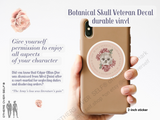 Unveil the essence of strength and grace with our Veteran Botanical Skull Decal, inspired by the elegance of Edgar Allan Poe and tailored for the resilient women who've served in the military. Embrace the mantra that to be soft is powerful with this uniquely crafted laptop decal