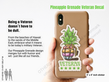 Add some tactical flair to your luggage with our vibrant Pineapple Grenade suitcase stickers! Perfect for army veterans and those who've basked in sandy locales, these decals infuse your gear with a sunny, beachy vibe. Crafted for versatility, they're ideal for roommate gifts, retirement surprises for military women, or as a nod to veteran pride.