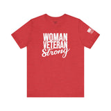 featuring the iconic Bella Canvas Airlume fabric with sizes including a generous 2X, 3X, and 4X fit.  Ideal for women veterans, it serves as an inspiring and appropriate graphic tee for various occasions, including Veterans Day, Memorial Day, 4th of July, Flag Day, and Constitution Day. Choose from a stunning palette of colors,