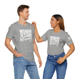 featuring the iconic Bella Canvas Airlume fabric with sizes including a generous 2X, 3X, and 4X fit.  Ideal for women veterans, it serves as an inspiring and appropriate graphic tee for various occasions, including Veterans Day, Memorial Day, 4th of July, Flag Day, and Constitution Day. Choose from a stunning palette of colors,
