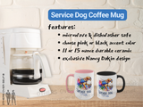 Introducing our Service Dog Coffee Mug – the ultimate blend of charm, humor, and heartfelt tribute for the courageous military women and female army veterans in your life. Features an exclusive design by decorated combat fighter pilot Nancy Dakin. 