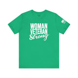 featuring the iconic Bella Canvas Airlume fabric with sizes including a generous 2X, 3X, and 4X fit.  Ideal for women veterans, it serves as an inspiring and appropriate graphic tee for various occasions, including Veterans Day, Memorial Day, 4th of July, Flag Day, and Constitution Day. Choose from a stunning palette of colors,