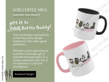 Introducing our EOD Coffee Mug, a delightful tribute to the brave military women, female army veterans and the supporters of those who have served our country. This handmade mug, featuring a charming army camo design inspired by 90s video game aesthetics, is not just a drinkware but a statement piece for those who proudly hold their DD214. Whether you're searching for a perfect roommate gift, a heartfelt farewell token, or a unique Air Force retirement gift, this mug is the epitome of cute and courageous.