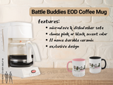 Introducing our EOD Coffee Mug, a delightful tribute to the brave military women, female army veterans and the supporters of those who have served our country. This handmade mug, featuring a charming army camo design inspired by 90s video game aesthetics, is not just a drinkware but a statement piece for those who proudly hold their DD214. Whether you're searching for a perfect roommate gift, a heartfelt farewell token, or a unique Air Force retirement gift, this mug is the epitome of cute and courageous.