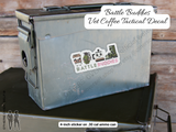 Elevate your gear with our Battle Buddies EOD Vet Coffee Tactical Decal, a pixelated retro arcade-inspired masterpiece that pays homage to the strength and resilience of women in the military. Perfect for laptops, e-readers, luggage, and more, this vinyl sticker is a dynamic blend of patriotism and style.