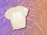 featuring the iconic Bella Canvas Airlume fabric with sizes including a generous 2X, 3X, and 4X fit.  Ideal for women veterans, it serves as an inspiring and appropriate graphic tee for various occasions, including Veterans Day, Memorial Day, 4th of July, Flag Day, and Constitution Day. Choose from a stunning palette of colors,