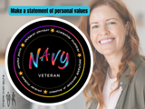 Step into the 90s neon nostalgia with our vibrant tactical gear suitcase stickers designed exclusively for military women who have proudly served in the Navy. Celebrate their remarkable journey with this unique retirement gift that seamlessly blends style and patriotism. Crafted to perfection, these decals not only adorn luggage but also serve as a powerful feminist statement and a symbol of leadership.
