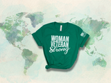 featuring the iconic Bella Canvas Airlume fabric with sizes including a generous 2X, 3X, and 4X fit.  Ideal for women veterans, it serves as an inspiring and appropriate graphic tee for various occasions, including Veterans Day, Memorial Day, 4th of July, Flag Day, and Constitution Day. Choose from a stunning palette of colors,