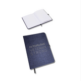 Woman Veteran Strong Heathered Journal