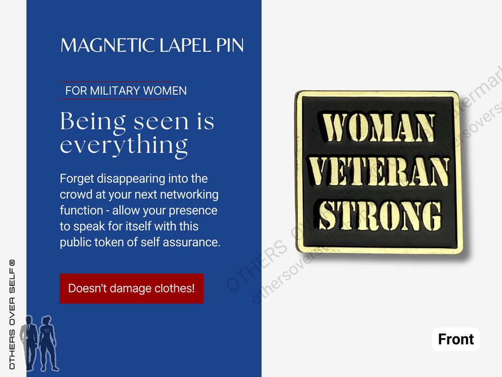 Woman Veteran Strong Pin with Magnetic Back Magnetic | Clasp Sweater Pin | Woman Veteran Strong Custom Lapel Pin Retirement Gifts For Military Women Odd Gifts Nonna Gifts Mema Gifts